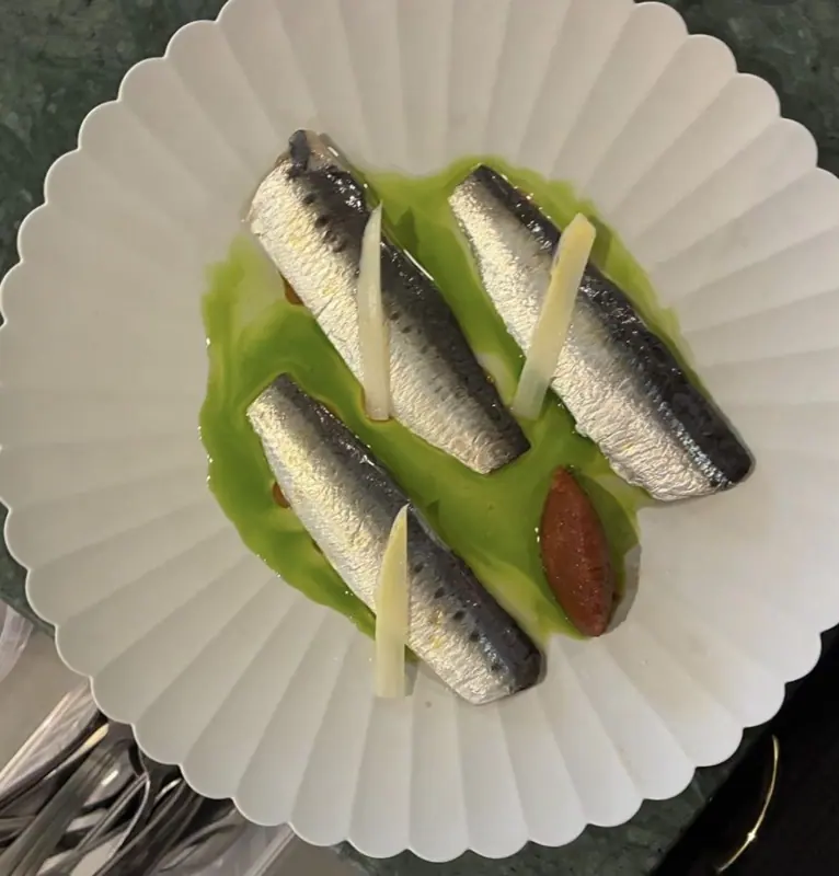 Sardines on a green sauce