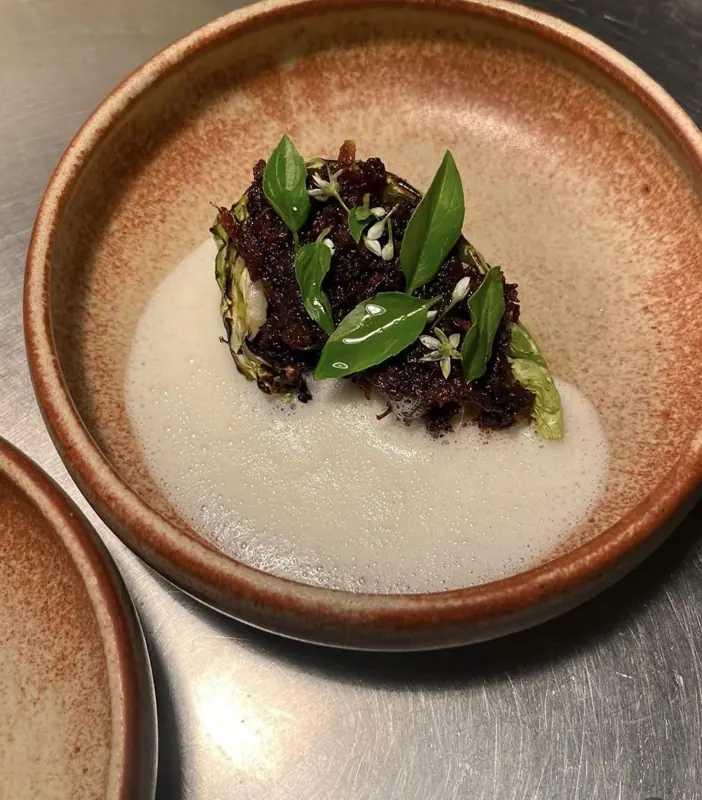Cabbage, XO and orange-leaf beurre blanc